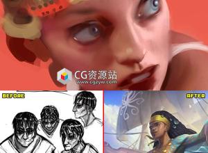 PS概念艺术数字绘画插画大师级视频教程+中英文字幕