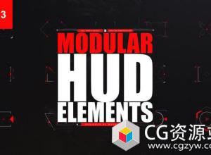 AE模板-100+科技感线条线网格标注字幕HUD元素动画 Modular HUD Elements