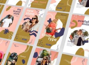 AE模板-手绘设计竖屏INS网络媒体文字视频片头