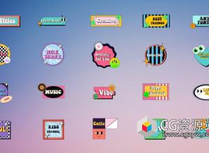 FCPX插件-时尚多彩创意卡通文字标题字幕动画 Creative Titles