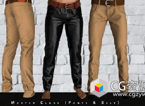 Marvelous Designer裤子皮带实例制作MD视频教程+中英文字幕