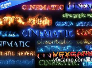 AE模板-50组Saber能量电流火焰路径描边文字标题Logo动画