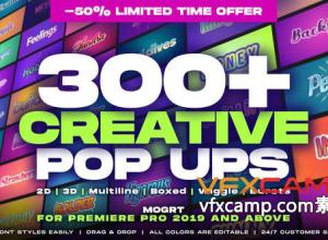 AE+PR模板-300个创意卡通多彩弹跳文字标题动画预设 Creative Pop Ups Pack