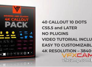 AE模板-40组4K标注包呼出指示线文字标题动画 Callout Pack