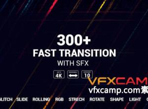 PR模板-300+快速视频缩放拉伸图形故障光效转场预设