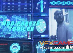 AE模板-科技感HUD视频人物定格预告宣传片头 HUD Technology Freeze Frame Trailer