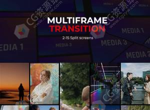 FCPX插件-15种多屏视频分屏组合视频转场动画预设