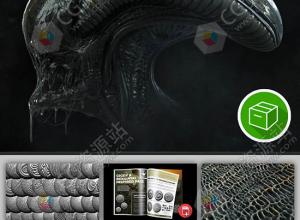 45组异形外星生物笔刷ZBrush预设+使用教程