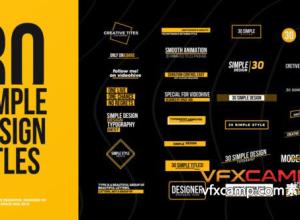 FCPX插件-30种简洁设计文字标题排版字幕条动画 Simple Design Titles