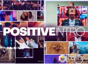 AE模板-时尚城市拼贴图片视频展示片头 Positive Intro