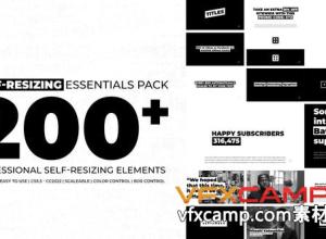 AE模板-200组自适应边框文字标题指示线字幕条动画