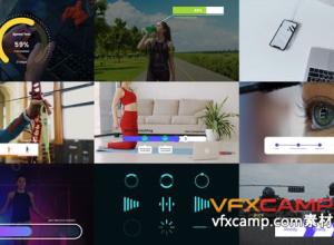 AE模板-30种4K进度条加载信息图表步骤动画