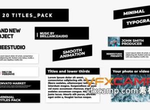 PR模板-20组文字标题字幕出入动画预设 Titles And Lower Thirds