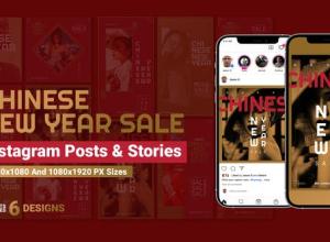 AE模板-时尚竖屏中国风农历新年手机特卖广告动画包装