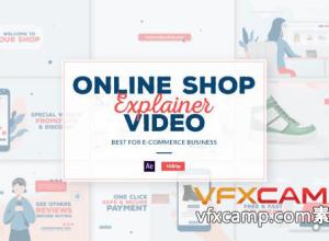 AE模板-在线商店视频商品宣传MG动画片头 Online Shop E-Commerce Explainer Video