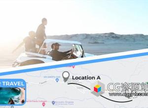 AE+FCPX模板-旅游地图定点路径连线展示动画