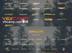 AE模板-60组文字标题排版字幕条动画 38 Minimal Titles