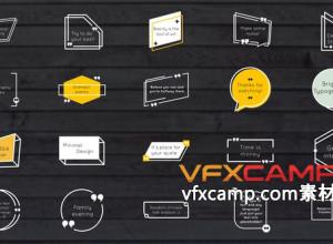 AE模板-20组4k时尚设计线条形状文字动画排版 Minimal Modern Titles