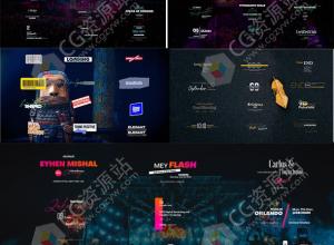 AE模板-60组4K创意独特文字标题排版字幕动画预设 5套