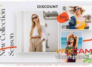 AE模板-黑色星期五时尚品牌展示片头 Red Line Fresh Collection