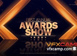 AE模板-大气金色闪光颁奖典礼人物介绍包装片头