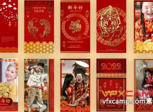 AE模板-10组INS竖屏中国新年图文包装设计动画 Chinese New Year Instagram Story