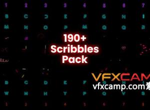 AE模板-190组霓虹风格涂鸦图形字母动画 Scribble & Alphabet Pack