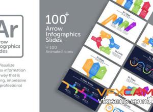AE模板-箭头指示信息数据数据可视化展示动画 Arrow Infographic Slides