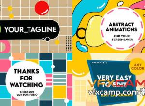 AE模板-时尚多彩创意卡通图形促销宣传动画片头