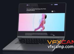 AE模板-三维笔记本电脑样机网站演示展示包装片头动画