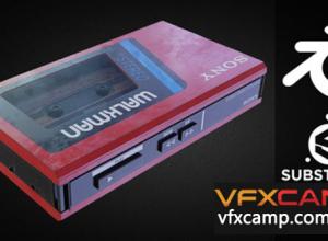 Blender/Substance Painter随身听实例建模渲染视频