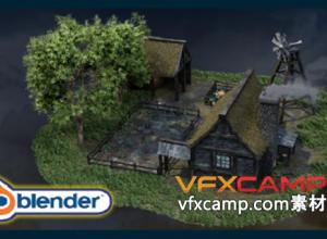 Blender 3.0中世纪农场环境场景完整实例制作视频教程