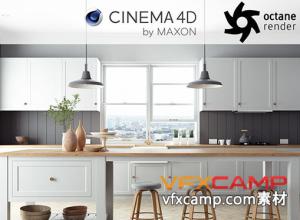 法式厨房餐厅场景3D模型MAX/FBX/OBJ/3DS/C4D等格式