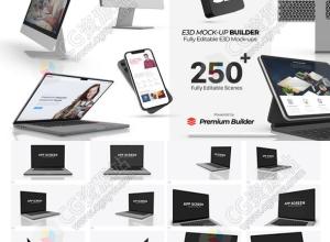 AE脚本-250+三维时尚手机平板笔记本台式机场景动画文字标题工具包