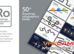 AE模板-50组城市线路数据可视化信息图表动画 Roadmap Infographic Slides