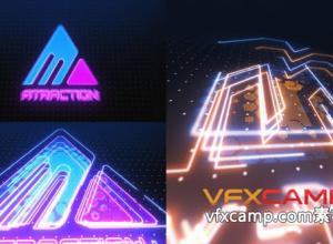 AE模板-4K霓虹灯标志logo动画 Neon Logo