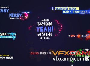 AE模板-8组卡通多彩图形爆炸文字标题动画 Cartoon Titles & Lower thirds