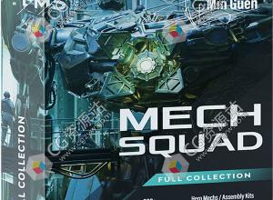 200组科幻机甲人物器械机器人车辆零件相关3D模型