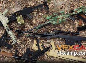 50组枪支步枪3D模型(FBX格式)