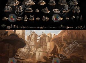 太空银河系基地堡垒车间建筑3D模型C4D/MAX/FBX/OBJ/Maya/Blender/Houdini/Unity/Unreal格式