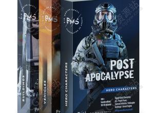 100组人物器械武器车辆建筑物战争3D模型 BMS - Post Apocalypse