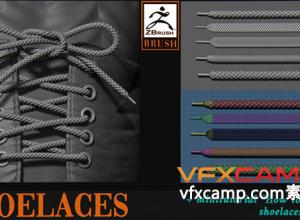 ZBrush鞋带笔刷预设 Shoelaces brush For ZBrush