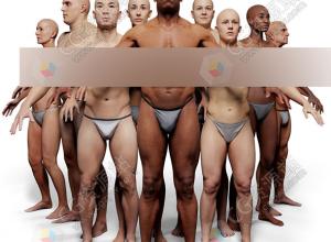 10组Zbrush逼真男女角色身体扫描3D模型