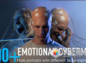 746张男性科幻赛博朋克面部表情高清参考图片