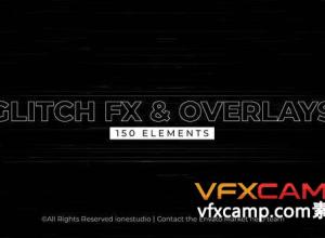 AE模板-150+故障数字失真特效叠加无缝过渡转场动画 150+ Glitch FX&Overlays