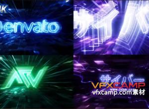 AE模板-4K科技感发光线条logo动画片头 Digital Logo Reveal