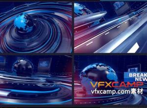 AE模板-三维场景广播设计新闻包装片头 Breaking News