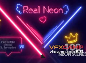 AE模板-100个Saber插件霓虹灯场景文字标题logo动画