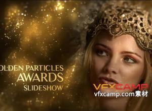 AE模板-金色发光粒子背景颁奖典礼人物介绍包装片头