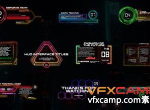 AE模板-科技感HUD界面文字标题动画 HUD Interface Titles